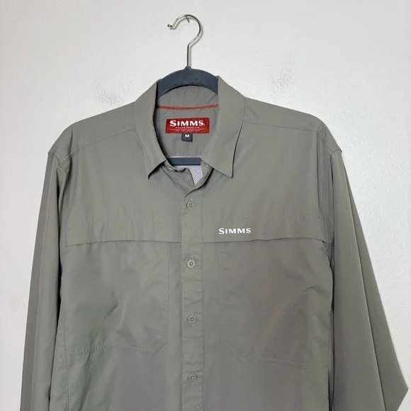 Simms Mens Fishing Shirt Long Sleeve Button Down - Picture 3 of 5